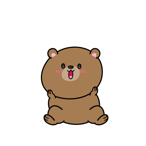 驚く小グマ