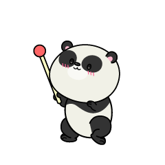 説明する小さなパンダ