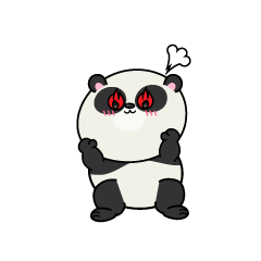 熱意のある小さなパンダ