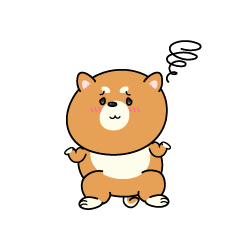 困る小ちゃな柴犬