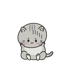 絶望する小ちゃなサバトラ猫