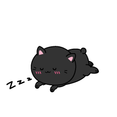 眠る小ちゃな黒猫