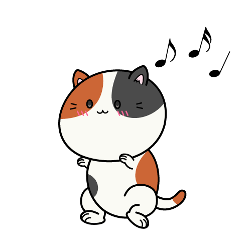 踊る小ちゃな三毛猫