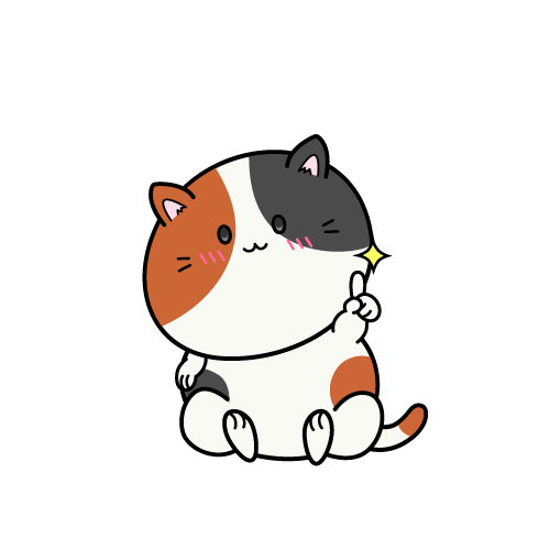 指差しする小ちゃな三毛猫