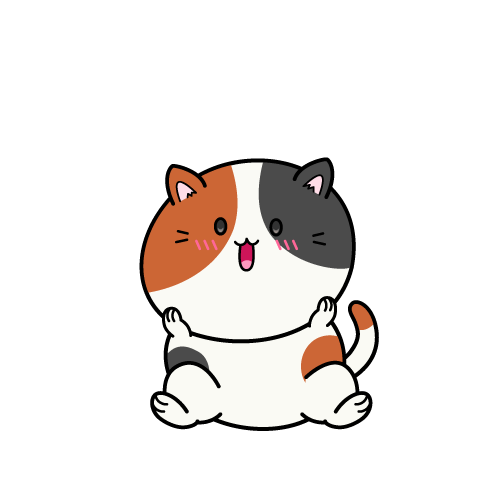 驚く小ちゃな三毛猫