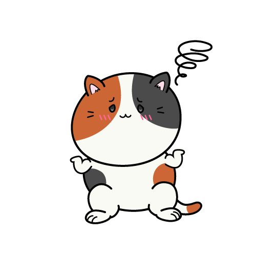 困る小ちゃな三毛猫