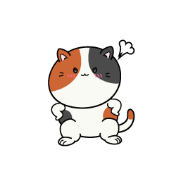 怒る小ちゃな三毛猫