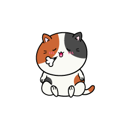 リラックスする小ちゃな三毛猫