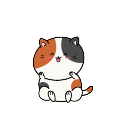 笑顔の小ちゃな三毛猫