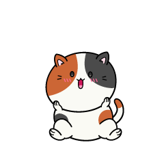 驚く小ちゃな三毛猫