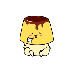 リラックスする小ちゃなプリン