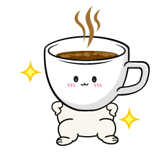 自信満々な小ちゃなカップコーヒー