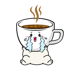 大泣きする小ちゃなカップコーヒー