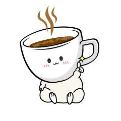 指差しする小ちゃなカップコーヒー