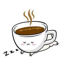 眠る小ちゃなカップコーヒー