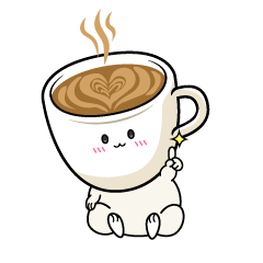 指差しする小ちゃなカフェラテ