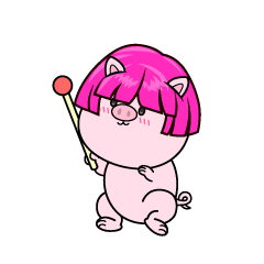 説明する小ちゃなブタダンサー（Risa）