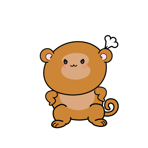 怒る小ちゃなサル