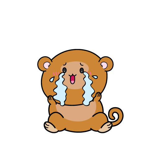 大泣きする小ちゃなサル