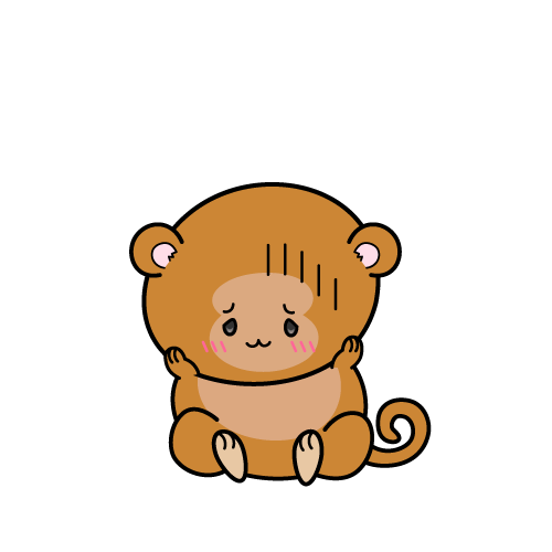 絶望する小ちゃなサル