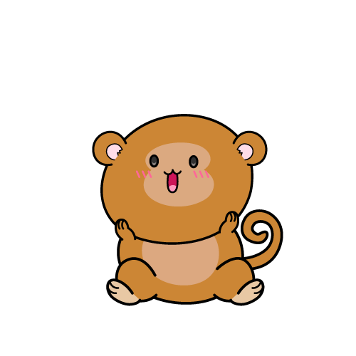 驚く小ちゃなサル