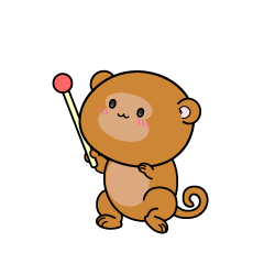 説明する小ちゃなサル