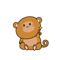 指差しする小ちゃなサル