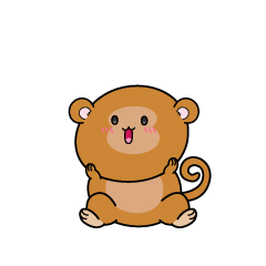 驚く小ちゃなサル