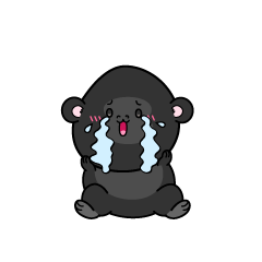 大泣きする小ちゃなゴリラ