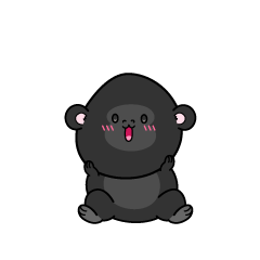 驚く小ちゃなゴリラ