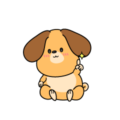 指差しする小ちゃな垂れ耳の犬