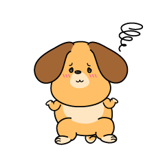 困る小ちゃな垂れ耳の犬