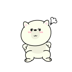 怒る小ちゃなシロクマ