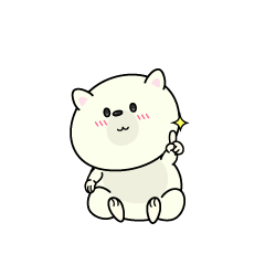 指差しする小ちゃなシロクマ