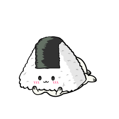 じっと見る小ちゃなおにぎり