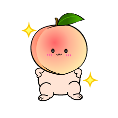 自信満々な小ちゃな桃