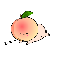 眠る小ちゃな桃