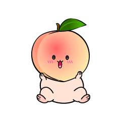 驚く小ちゃな桃