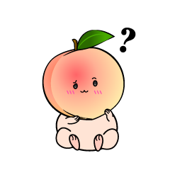 考える小ちゃな桃